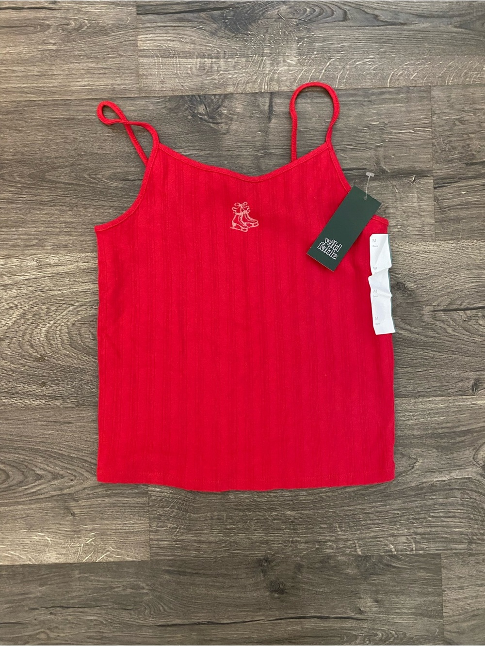 wild fable Red Ribbed Spaghetti Strap Camisole